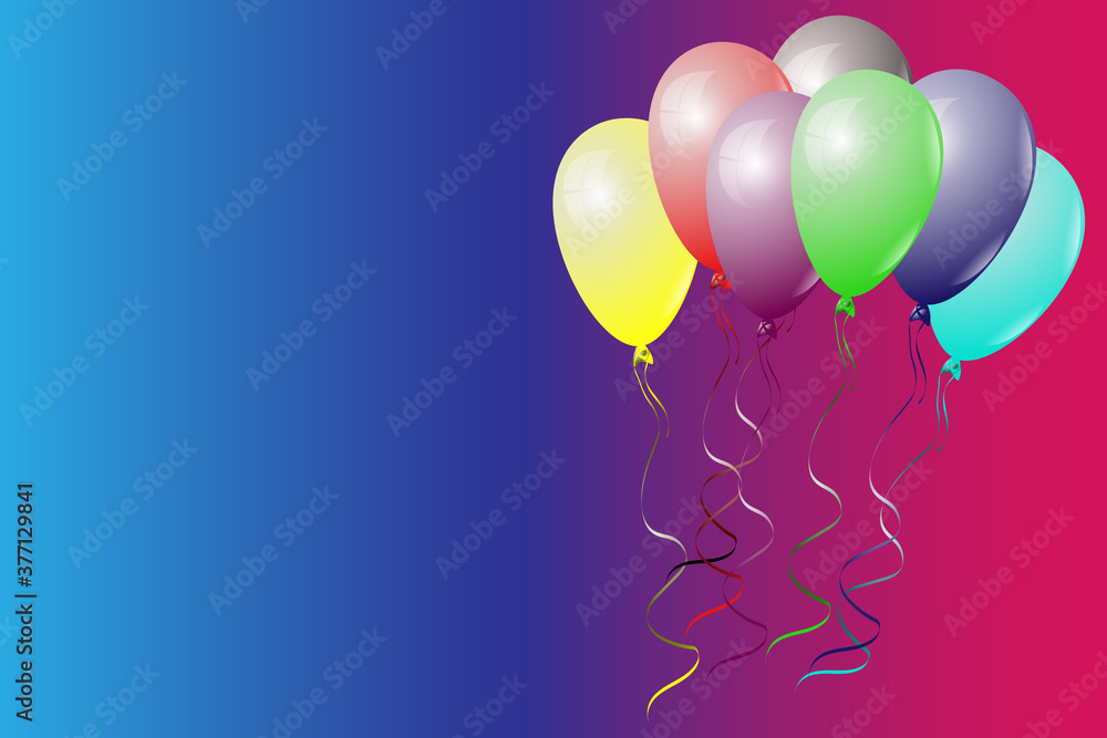 Illustration Celebration, festival color background with helium balloons. Greeting banner or poster with multicolored realistic 3d vector flying balloons. birthday poster. Anniversary postcard Illustration Celebration, festival color background with helium balloons. Greeting banner or poster with multicolored realistic 3d vector flying balloons. birthday poster. Anniversary postcard