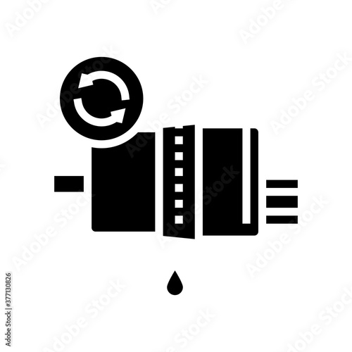 fuel filter replacement glyph icon vector. fuel filter replacement sign. isolated contour symbol black illustration
