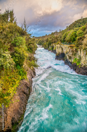 Huka Falls  powerful waterfalls in New Zealand