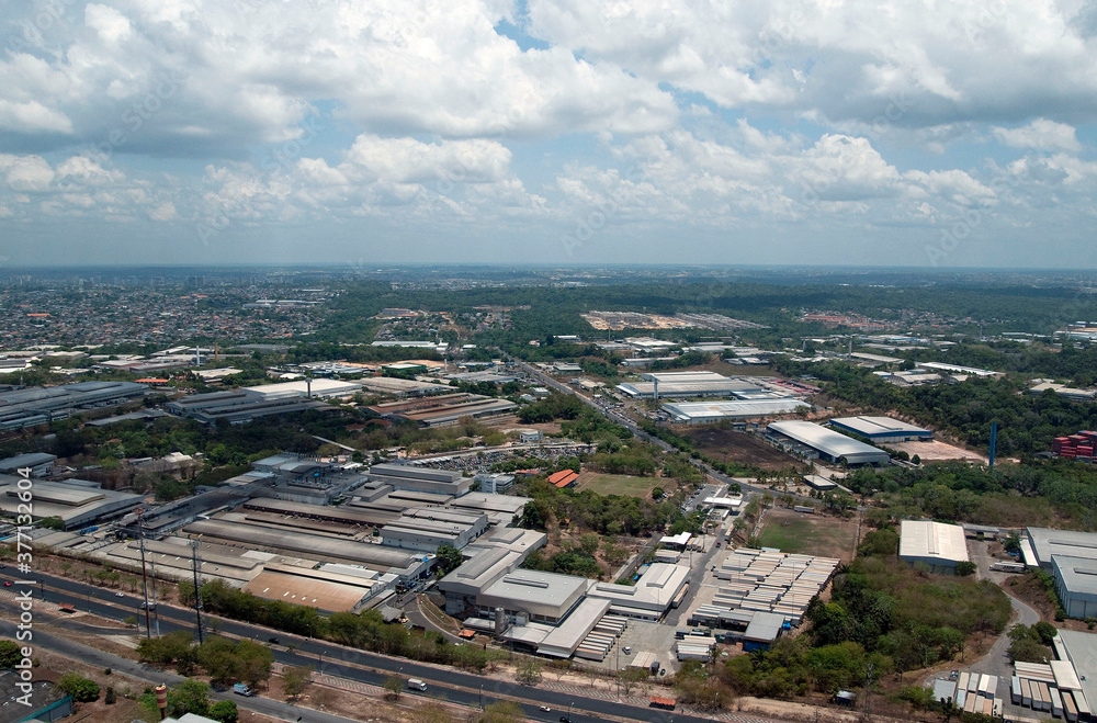 Vista aérea do Distrito Industrial da cidade de Manaus..