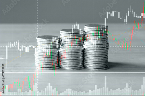 concept coin stack background, business money and coin 