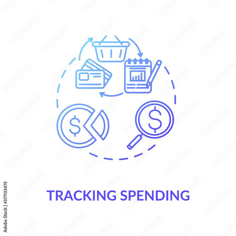 Tracking spending concept icon