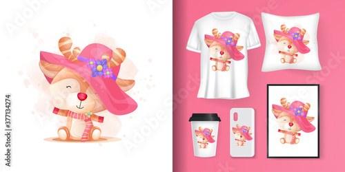 cute deer poster and merchandising