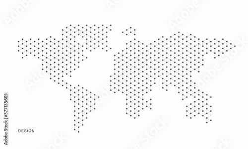 Abstract geometric technological world map background. Vector creative design.