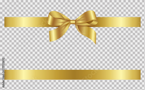 gold bow and ribbon 