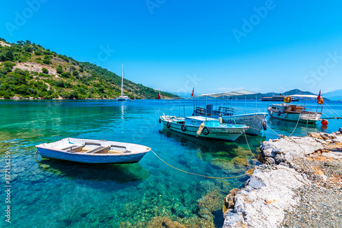 Fototapeta Naklejka Na Ścianę i Meble -  Sarsala Bay in Dalaman Town of Turkey