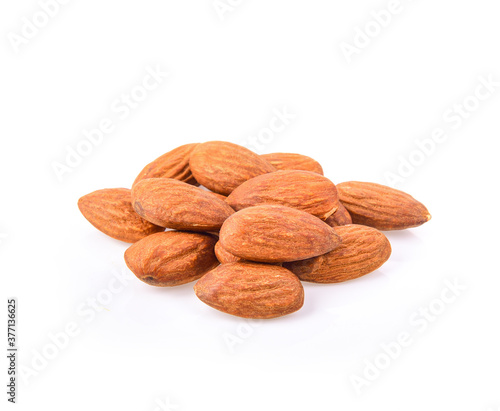 Amond nuts on white background photo