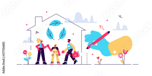 Green home vector illustration. 