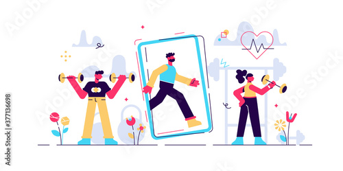 Fitness app vector illustration. 