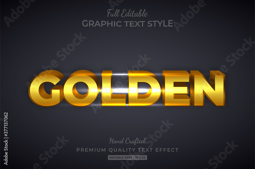 Golden Editable 3D Text Style Effect Premium