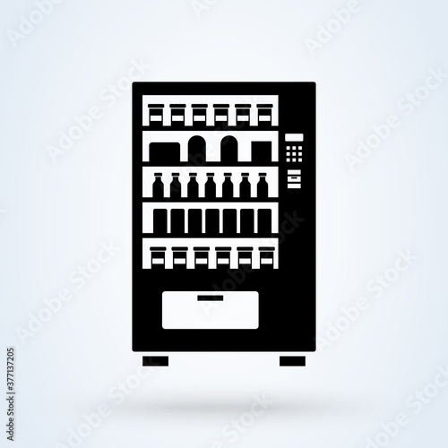 Gıda satış makinesi simgesi. Gölge tasarımı ile beyaz arka plan. Vektör illüstrasyonu. Simple modern icon design illustration. photo