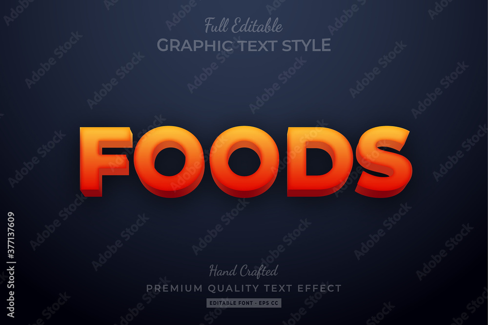 Obraz premium Spicy Foods Editable 3D Text Style Effect Premium