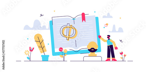 Philosophy vector illustration. Flat tiny 