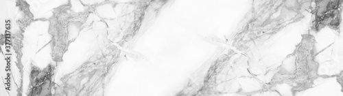 Marbled background banner panorama - High resolution white grey gray Carrara marble stone texture