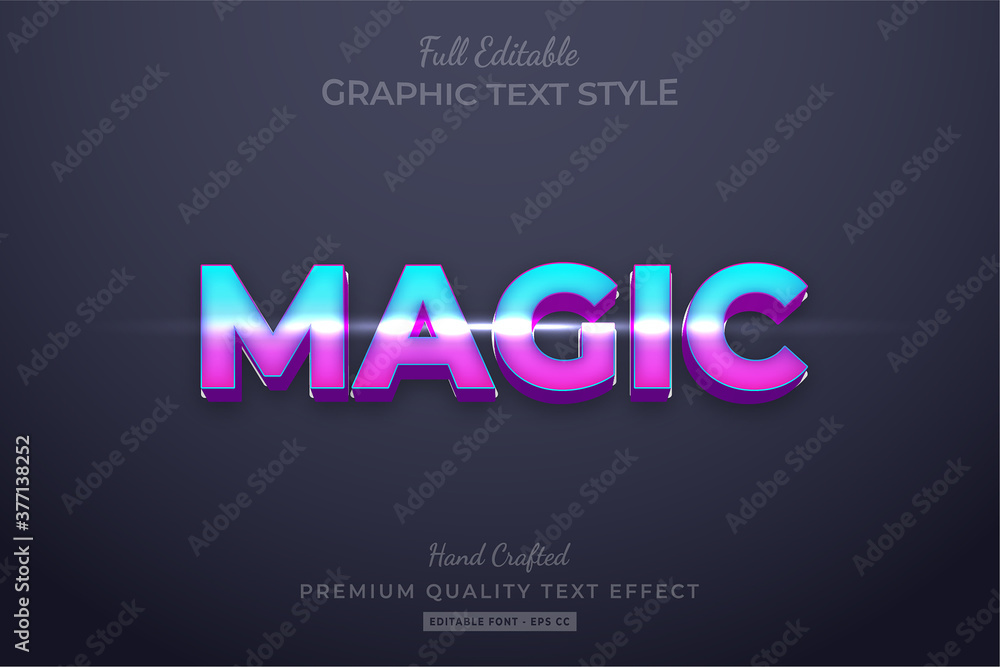 Gradient Magic Editable 3D Text Style Effect Premium