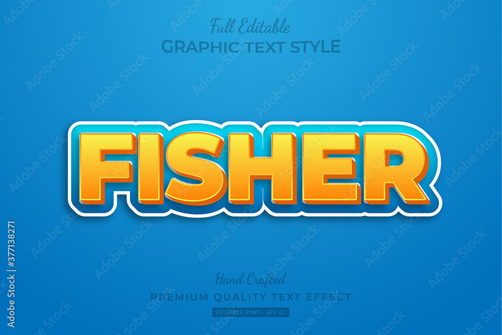 Fisher Game Editable 3D Text Style Effect Premium