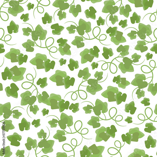 GREEN LEAVES Hand Drawn Seamless Pattern Vector Illustration