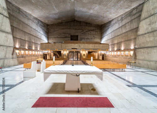 Interior,the Church of the Holy Heart of Jesus, Podgorica,Montenegro.