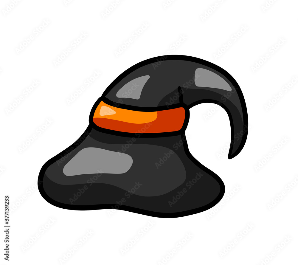 Cartoon Stylized Black Witch Hat Cartoon Stylized Black Witch Hat