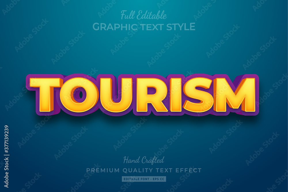 Tourism Editable 3D Text Style Effect Premium Tourism Editable 3D Text Style Effect Premium