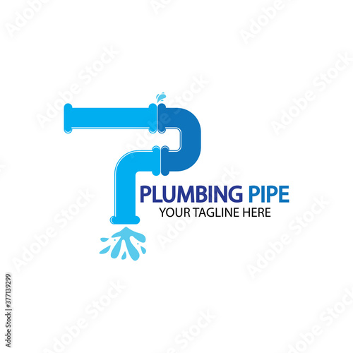 Pipe Plumbing logo vector Design Template Plumbing logo vector design template. water pipe logo design.Leaking water logotype Design Concept  Creative Symbol  Icon