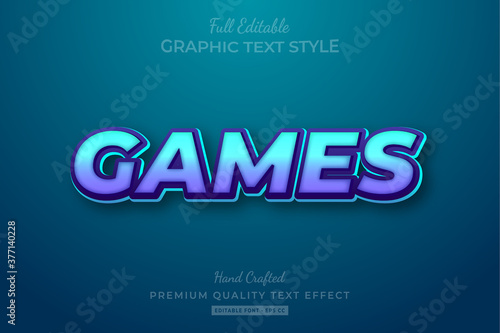Games Editable 3D Text Style Effect Premium