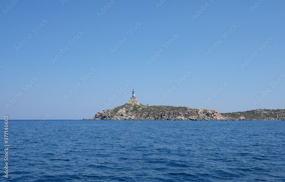 panorama of the lighthouse in the cabbage islands () Cagliari Sardinia.