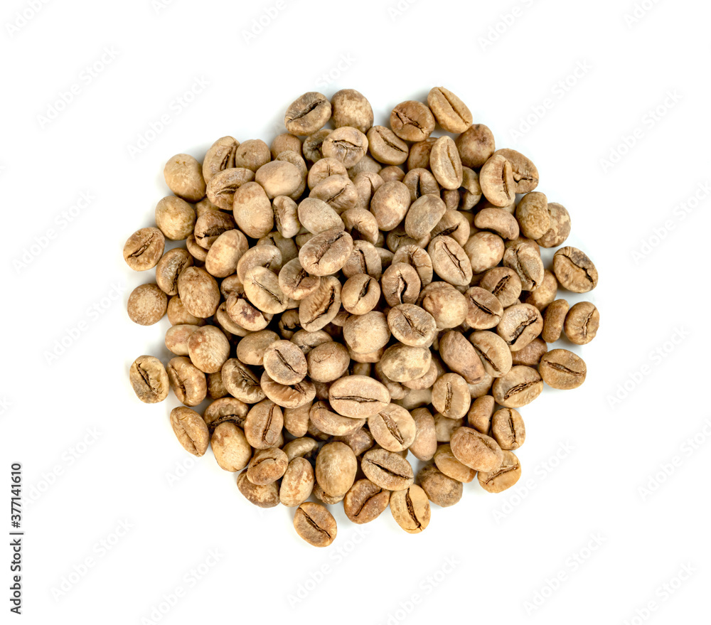 Coffee beans raw isolated on white background Coffee beans raw isolated on white background