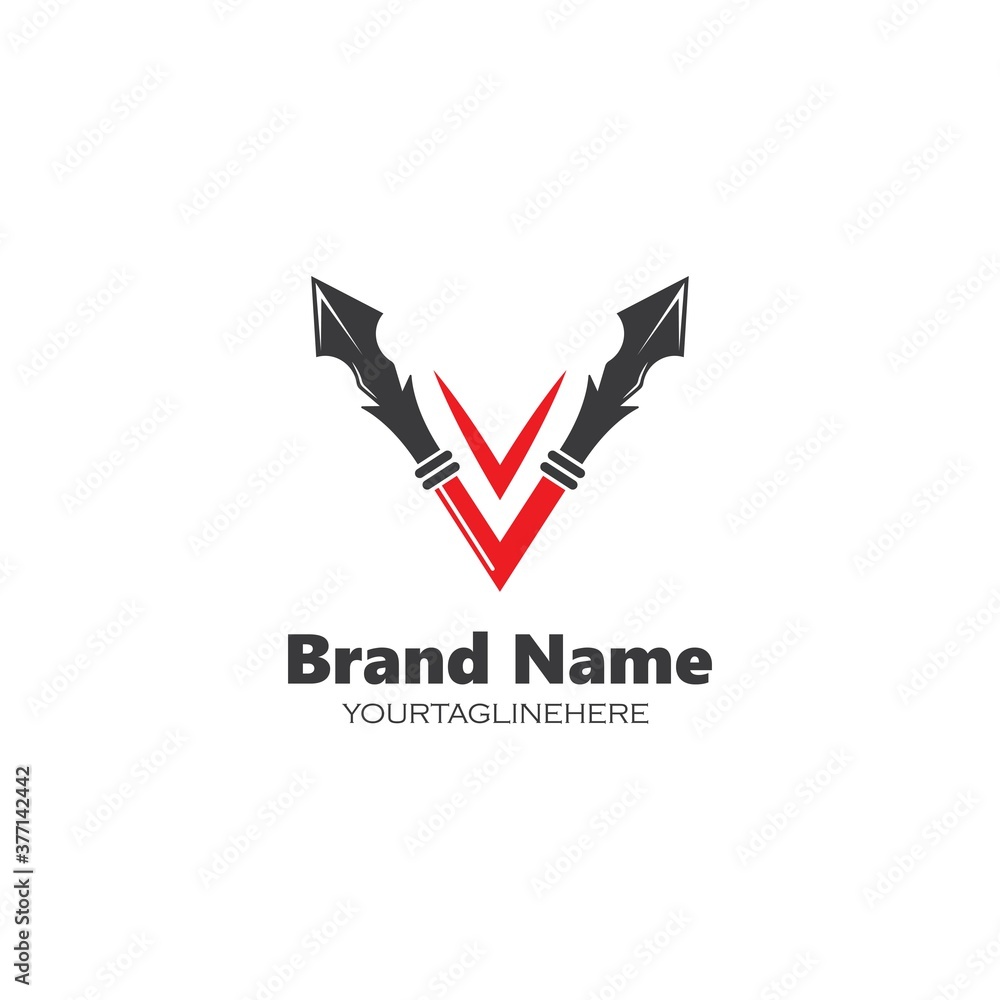 v letter spear icon vector illustration design v letter spear icon vector illustration design