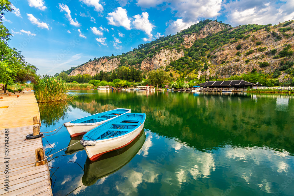 Dalyan King Rock Tombs view in Turkey Dalyan King Rock Tombs view in Turkey