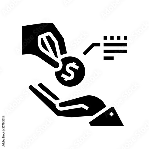 money lend glyph icon vector. money lend sign. isolated contour symbol black illustration