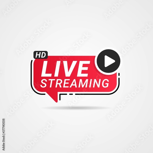 Live Streaming button, badge, logo, emblem label symbol vector illustration