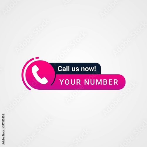 Call us now button logo sign and symbol vector illustration