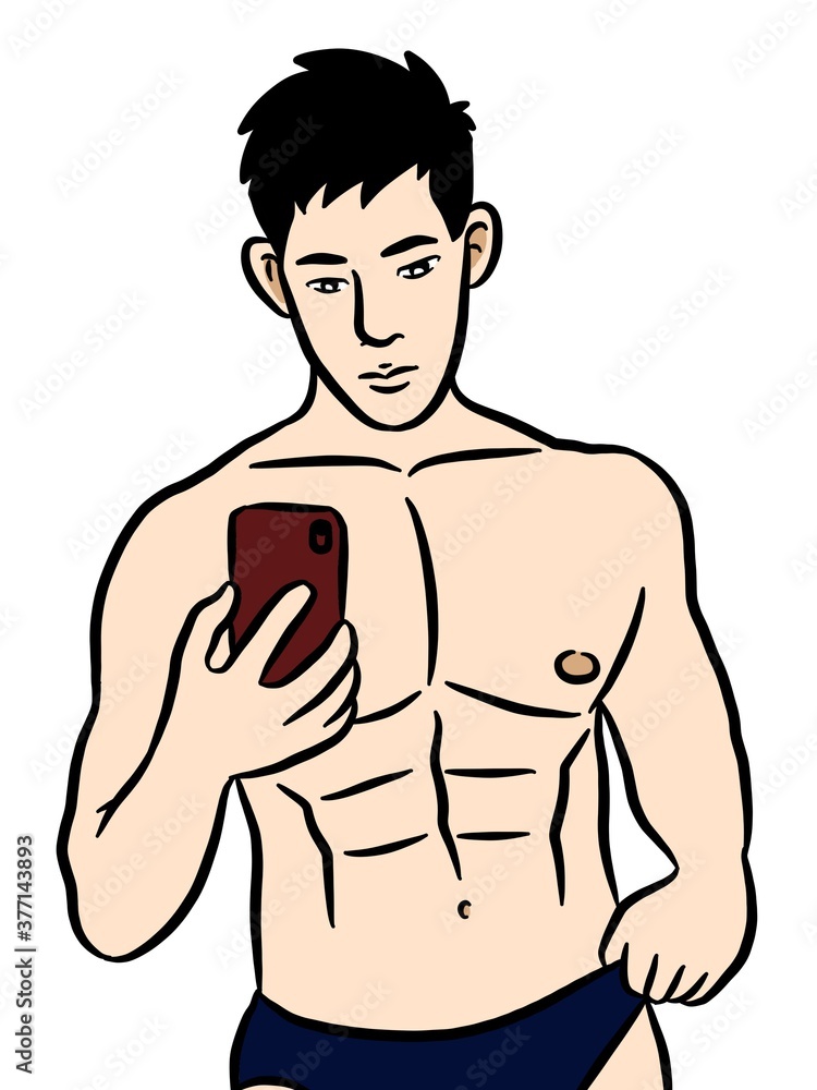cartoon sexy man on white background cartoon sexy man on white background