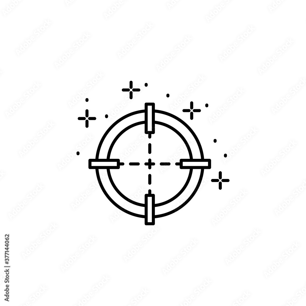 Target sniper icon. Simple line, outline illustration of battle royale games icons for ui and ux, website or mobile application Target sniper icon. Simple line, outline illustration of battle royale games icons for ui and ux, website or mobile application