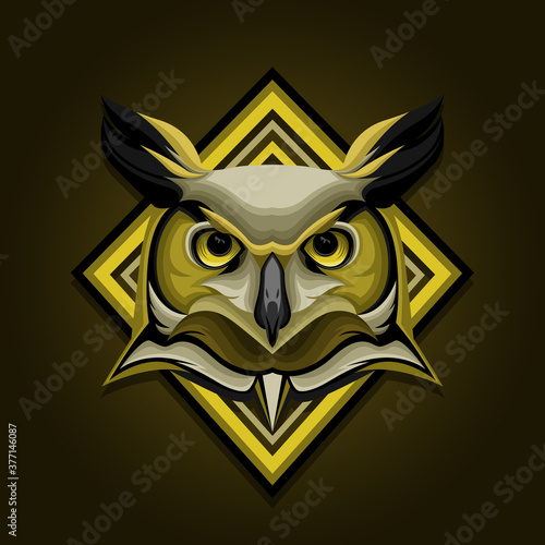 Logo mascot owl art vector, Animal emblem.