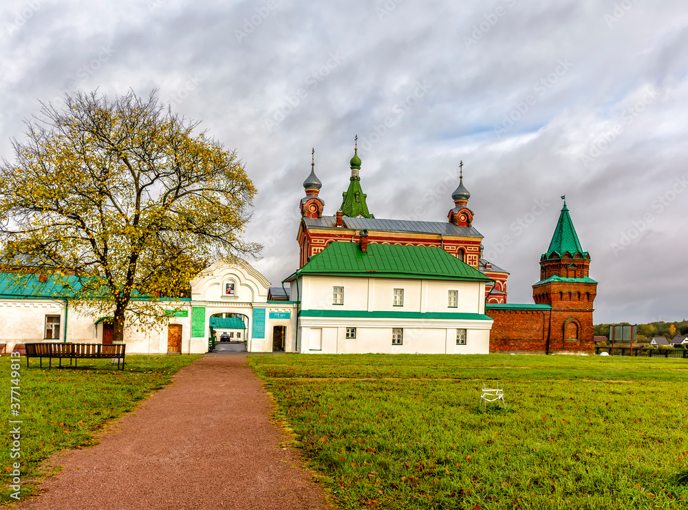 Fototapeta premium Nikolsky Monastery in Staraya Ladoga on the banks of the Volkhov River.