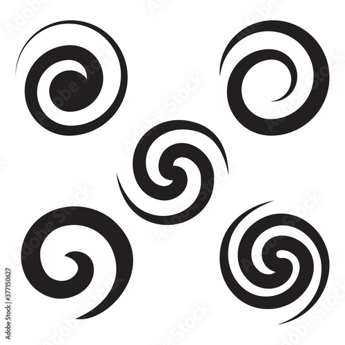 Spiral set of different forms, vector illustration