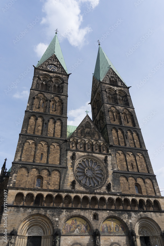 Bremen, Germany - August 16, 2019: old gothic church 