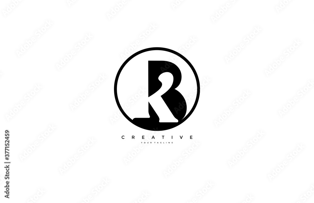 K inside B Logo simple initial circle shape design K inside B Logo simple initial circle shape design