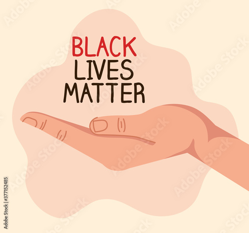 stop racism, with hand receiving, black lives matter concept vector illustration design