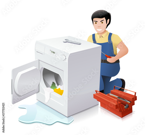 Réparation d'un sèche-linge en panne par un réparateur