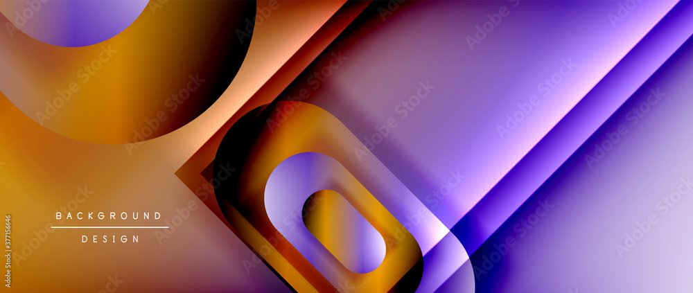 Vector geometric abstract background with lines and modern forms. Fluid gradient with abstract round shapes and shadow and light effects Vector geometric abstract background with lines and modern forms. Fluid gradient with abstract round shapes and shadow and light effects
