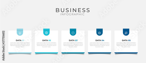 Business infographic element with 6 options, steps, number vector template design	