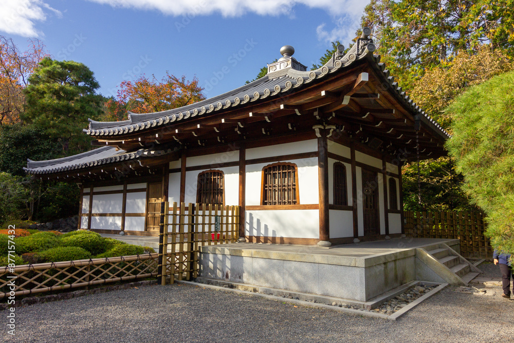 Ryoan-ji temple and surrounding gardens in Kyoto (Japan)