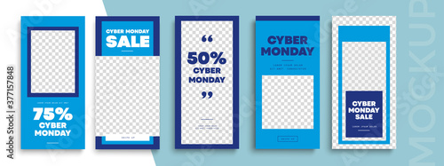 Cyber Monday Sale. Trendy editable Instagram Stories template. Design  for social media. 