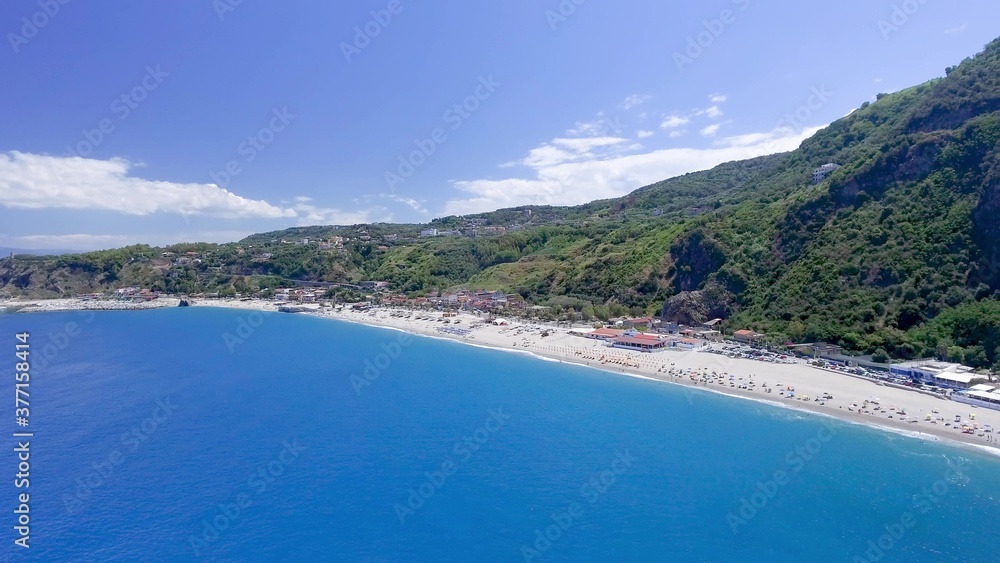 Calabria, Italy. Aerial view of Ulivarella Beach in summer season