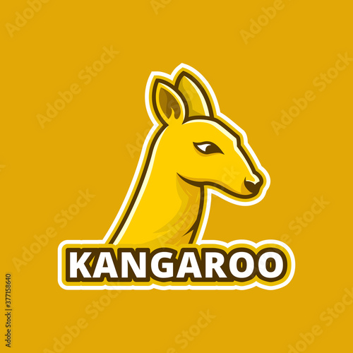 Kangaroo Icon Logo. Australian Kangaroo Label Symbol. Animal Australia Marsupial Mammal Vector Illustration