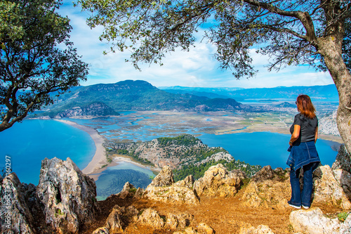  Iztuzu Beach view from hill in Dalyan Village of Mugla Province photo