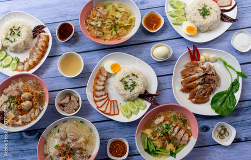 Thai Food Mixes of Rice Dishes and Noodles 